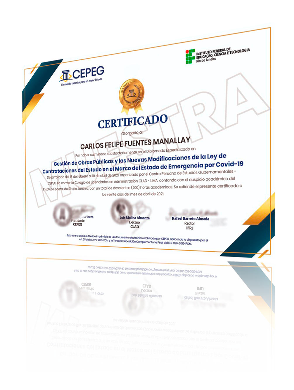 certificado modelo